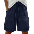 thumbnail image 2 of Women's Quick Dry Cargo Shorts with Pockets, Mid High Waisted Drawstring Elastic Waist, Loose Fit for Outdoor Hiking & Travel, Woven Fabric for Summer Sports & Casual Wear, 2 of 7