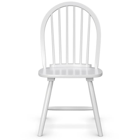 Costway Set of 4 Vintage Windsor Dining Side Chair Wood Spindleback Kitchen Room - White