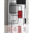 thumbnail image 6 of Sheer Curtains 84 inches Long 2 Panels Set Red Black and Grey Light Filtering Sheer Drapes Rod Pocket Window Curtains for Living Room/Bedroom, Geometric Modern Abstract Art, 6 of 8