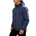 thumbnail image 3 of Winter Jacket for Men Windproof Long Sleeve Hooded Solid Color Outdoor Sport Rain Jacket Winter Warm Lightweight Mountaineering Cycling Work Coat, 3 of 7