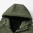 thumbnail image 5 of Sookity Men's Hooded Shirt Jacket Winter Warm Coats Big and Tall Warm Coats Full Zip Long Sleeve Qulited Puffer Jacket with Chest Pocket chaqueta negra para hombre Army Green,L, 5 of 9