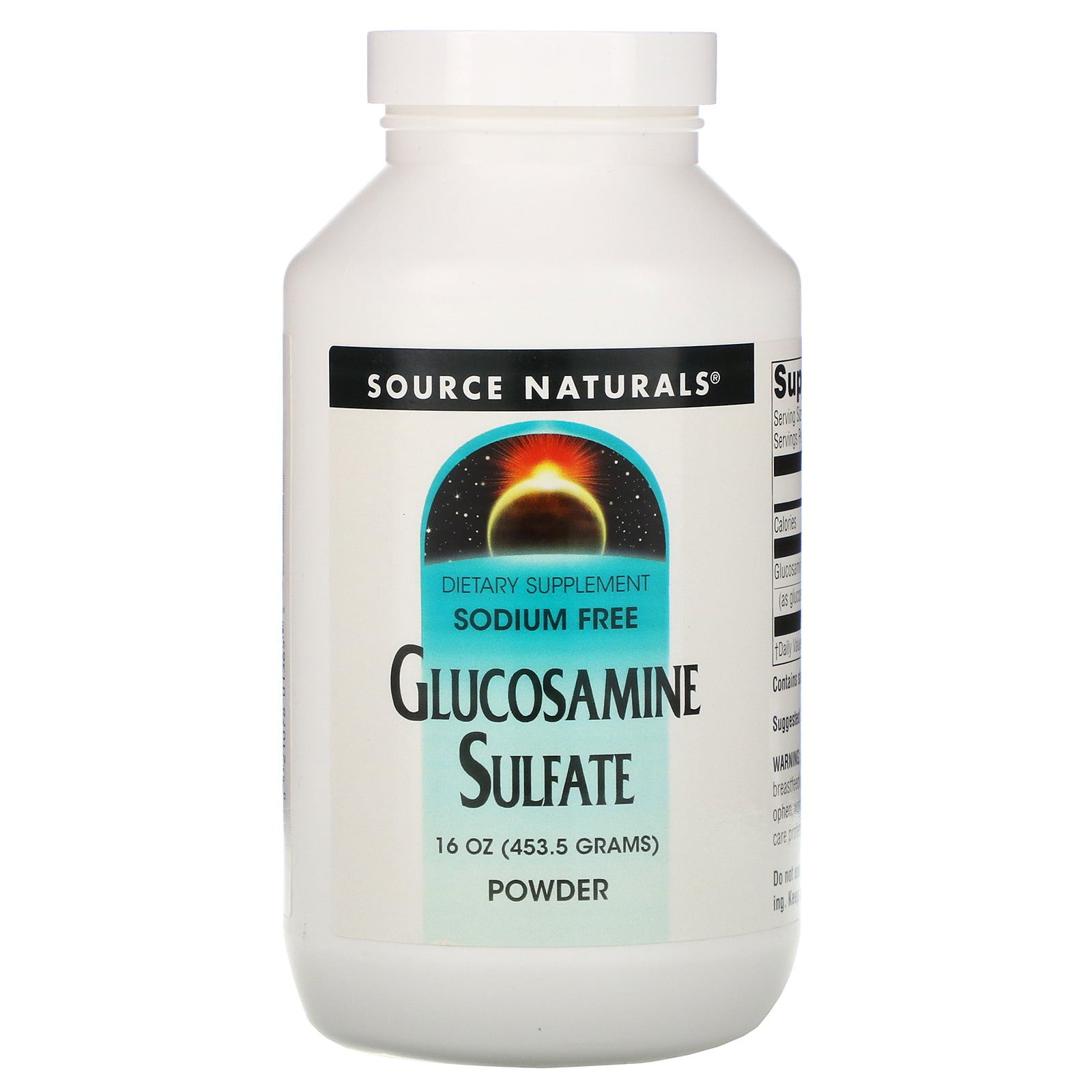 Source Naturals Glucosamine Sulfate Powder, Sodium Free, 16 oz (453.6 g