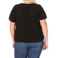 thumbnail image 3 of Women's Plus Size Flowy Flutter Sleeve Blouse with Keyhole Neckline, 3 of 6