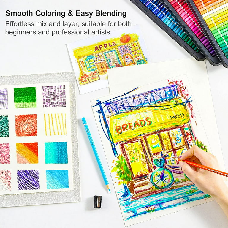 174 Colors Professional Colored Pencils, Shuttle Art Soft Core Colorin –  Oasis Bahamas