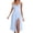 Blue, variant on OSOLU Solid Color Women Casual Dress V-Neck Low Cut Back Tie Detail Comfortable Everyday Wear Spring Summer Fall Dresses Cute Sundress Dresses For Women 2025 Elegant Classy