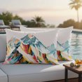thumbnail image 2 of Outdoor Pillow Cover Abstract Mountain Set of 2 Waterproof Throw Pillowcases Snow Mount Art Painting Decorative Patio Furniture Pillows for Couch Garden Indoor & Outdoor Use, 2 of 9