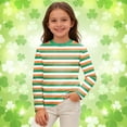 thumbnail image 2 of Unisex Kids Striped Shirts Boys and Girls Boys Shirts Size 10-12 Casual Long Sleeve Crewneck Tops Soft Shirts Summer Outfits Size 5-6 Years,Green#2, 2 of 4