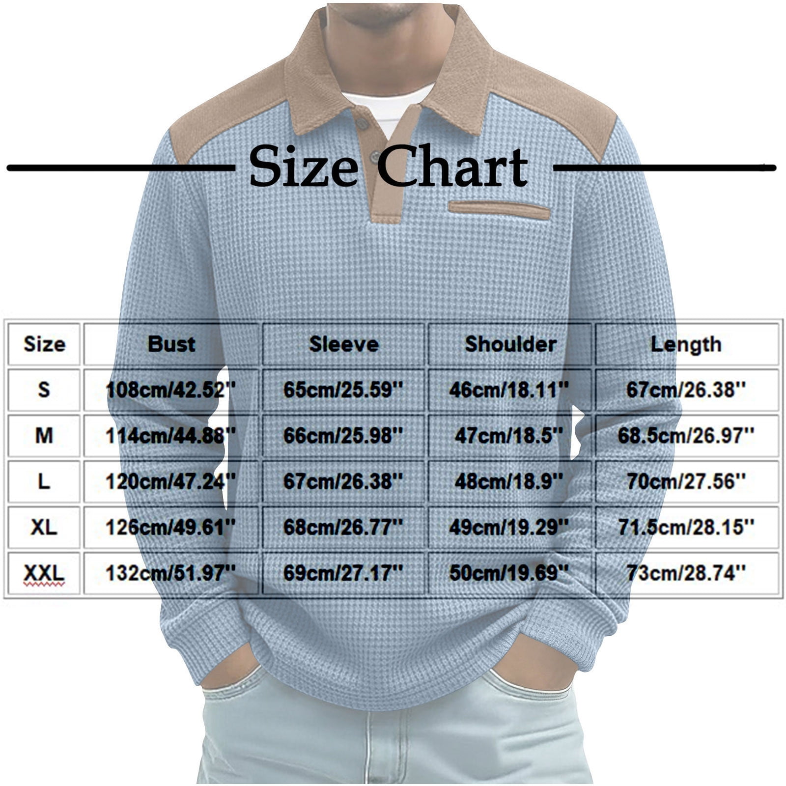 Chemise Henley à Col en V en Tricot Gaufré pour Hommes