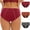 Red, variant on Period Panties for Women Leakproof Cozy Hip Lifting Seamless Briefs Plus Size Menstrual Underwear for Postpartum 3pc
