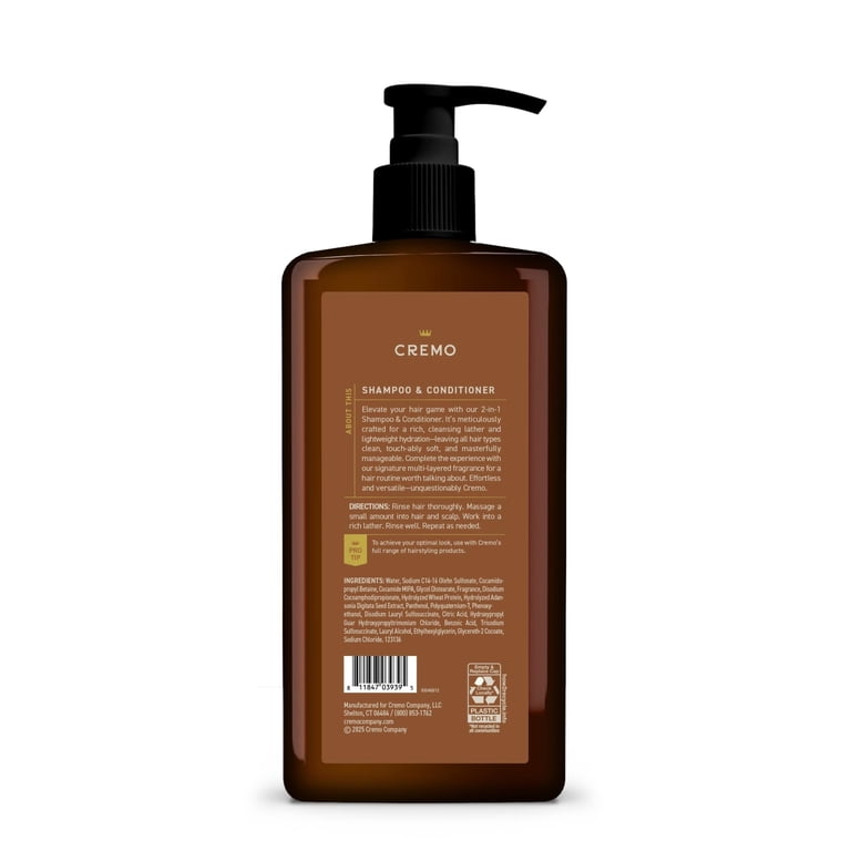 Cremo 2-in-1 Shampoo & Conditioner, Bourbon Vanilla Scent, 32 fl
