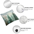 thumbnail image 4 of JRXY Pine Tree Throw Pillow Covers Watercolor Blue Green Square Rustic Style Natural Forest Fog Print Decorative Pillowcase Spring Summer Cushion Cover for Home Sofa Bed Outdoor,Set of 2 White, 4 of 6