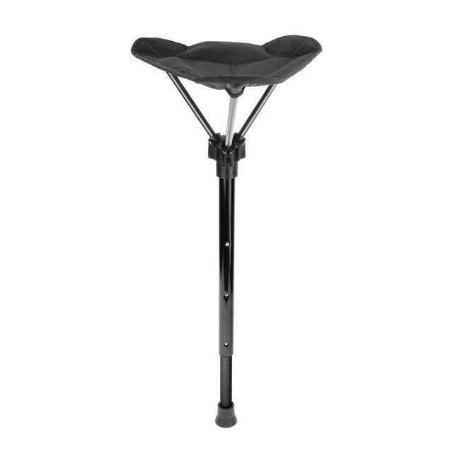 Taburete Plegable Zulema Pesca Slacker Silla Telescópica Cojín Acolchado de Una Sola Pierna Negro