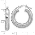 thumbnail image 2 of 925 Sterling Silver Rhodium Plated Polish Hollow Spiral Round Hoop Earrings 25.8x24mm Wide 5mm Thick Hoop Earring for Wo, 2 of 2