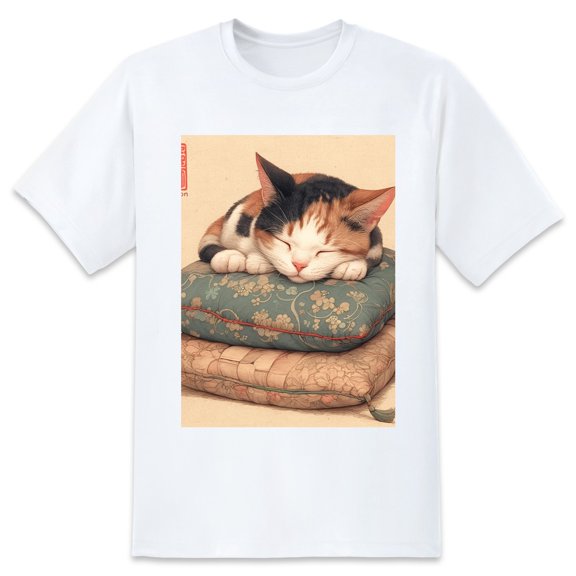 Basic Oversize Tees For WomenCat Loose Boyfriend Shirts Casual Blouse round neck