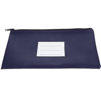 LEDMOMO Navy Bank Bags with Zipper for Cash and Receipts PU Aluminum Alloy
