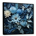 thumbnail image 2 of Designart "Crafted Delights Of Blue Blooms" Flowers Floater Framed Wall Decor, 2 of 5