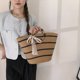 thumbnail image 4 of Bolso de mano tejido de paja para mujer bolso trenzado de paja bolsos de mano para fiesta y vacaciones, 4 of 7