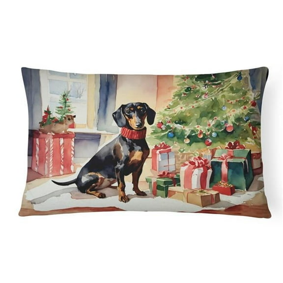 3 x 16 x 12 in. Dachshund Cozy Christmas Throw Pillow