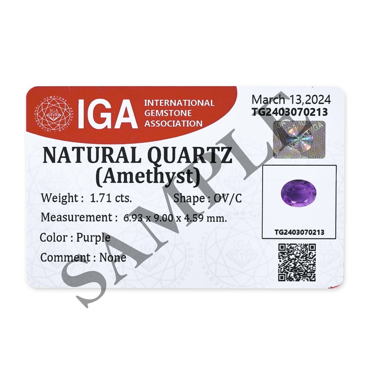 Certified Genuine 2.25 Carat Amethyst Oval Shape Brilliant Certified Genuine 2.25 Carat Amethyst Oval Shape Brilliant