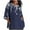 Navy, variant on Blouses for Women, Womens Ladies Fashion Casual Cropped 3/4 Sleeve Printed Cotton Loose Shirt Blouse Top