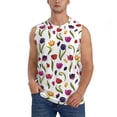 thumbnail image 3 of Uemuo Tulips Flowers Pattern Men's Sleeveless T-Shirt,Muscle Athletic Tank Top, Moisture-wicking Quick-dry Breathable Classic Tee Top for Gym Run Outdoor Sports-Small, 3 of 8