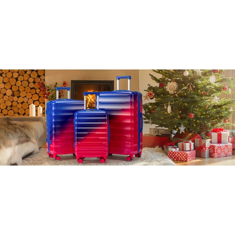 Zimtown 3 Piece Luggage Hardshell Sets Gradient Color Suitcase