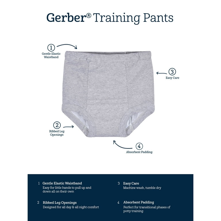Gerber Toddler Boy Training Pants, 4-Pack (2T - 3T) 