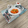thumbnail image 2 of Ambesonne Dinosaur Place Mats Set of 4, T-Rex Playing Ice Hockey, Standard Size, Petrol Blue Pale Ruby, 2 of 5