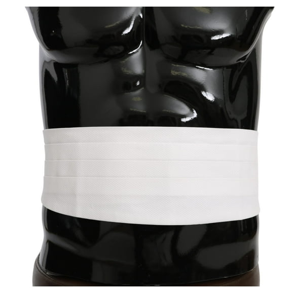 Dolce & Gabbana White Men Waist Belt Cotton Cummerbund