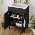 thumbnail image 2 of Uforic 24.9" Bathroom Vanity with Top Sink, Modern Free Standing Bathroom Storage Cabinet with Soft Close Door, Black, 2 of 9
