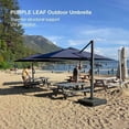 thumbnail image 4 of PURPLE LEAF 12 FT Square Patio Umbrella with Base Large Offset Hanging Outdoor Cantilever Umbrella Included Base for Garden Deck Backyard Pool Navy Blue, 4 of 13