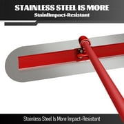 Concrete Bull Float Tool Kit with 48x12 inch Round End Fresno Trowel, Stainless Steel Board, 4 Extendable Aluminum Alloy Poles and Tilt Bracket