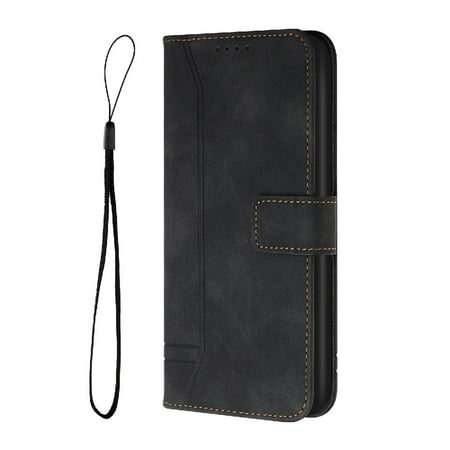 Phone Case for ZTE Blade A71 PU Leather Magnetic Closure Hand Strap Card Slots Cover Flip Folio Wallet