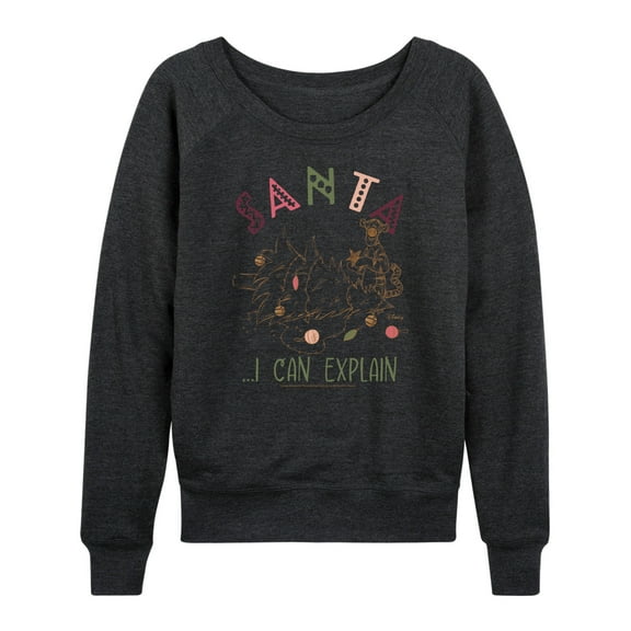 Disney Winnie The Pooh - Christmas Tigger - Santa, I Can Explain - Women's Lightweight French Terry Long Sleeve Shirt