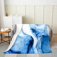thumbnail image 2 of Blue Marble Queen 90x90 inch Throw Blanket,Marble Texture Fleece Blanket for Men Teens,Modern Blue Fluid Ink Art Flannel Blanket,Watercolor Tie Dye Art Bed Blanket All Season,Ocean Blue, 2 of 4