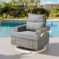 thumbnail image 6 of Ovios 9 Pieces Outdoor Patio Furniture with Gas Propane Fire Pit Table All-Weather Rattan Wicker Conversation Set with Swivel Rocking Chair & Ottoman for Backyard, 6 of 10
