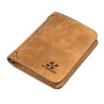 thumbnail image 2 of Cartera para hombre, billetera corta de cuero esmerilado, billetera vertical retro de tres pliegues, billetera con múltiples tarjetas, esperando a los jóvenes, 2 of 4