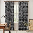 thumbnail image 4 of Black and White Kitchen Curtains 84 Inch Length, Modern Moroccan Geometric Abstract Art Grommet Top Bedroom Living Room Curtains, Light Filtering Cafe Curtain Drapes 2 Panels Set 84''x84'', 4 of 9