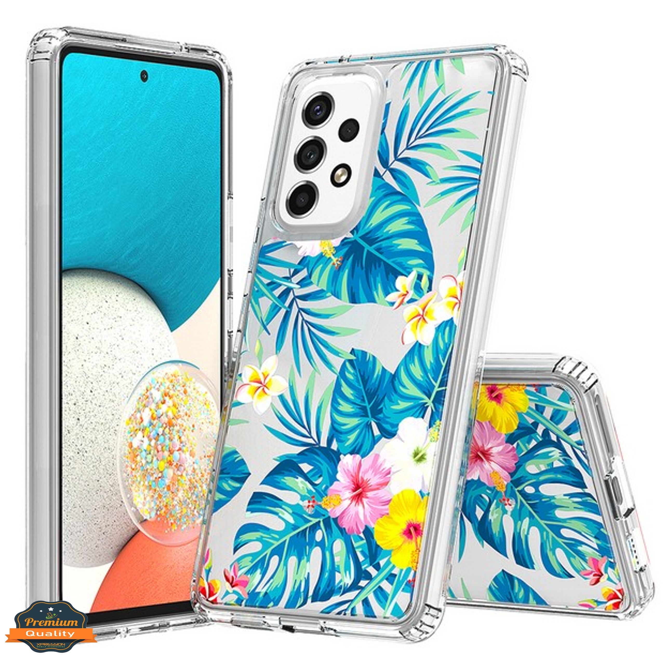 For Samsung Galaxy A54 5G Floral Patterns Design Transparent TPU