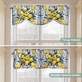 thumbnail image 5 of Yellow Lemon Tie Up Valance Curtains for Windows, Kitchen Curtains Window Treatments, Middle Century Blue Italian Textured Short Window Shades Valances for Bedroom Bathroom Cafe 42"x12", 5 of 8