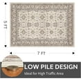 thumbnail image 2 of Rugs for Living Room Area Rug Carpet x Vintage Living Room Rugs for Bedrooms Machine Washable Rug for Dining Room Nusery Floral Distressed Grey Rug, 2 of 7