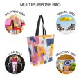 thumbnail image 7 of FORMRS Womens Canvas Tote Bag with Zipper Inner Pocket Shoulder Handbag, Art Geometric, 7 of 7