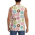 thumbnail image 4 of Lsque Colorful Donuts Print Men's Cotton Blend Sleeveless Muscle Shirts (S-3XL)- Moisture Wicking, Odor Protection, UPF 30+,Large, 4 of 8
