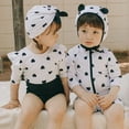 thumbnail image 4 of Kids Girls Rash Guard Swimsuits Hawaiian Ruffle Long Sleeve Sun Protection Toddler Bathing Suit Girl 3-4 Years, 4 of 8