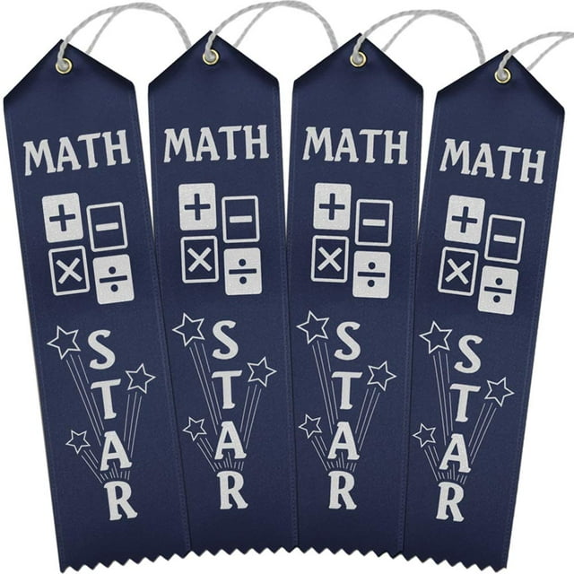 Ribbons Now Math Star Ribbons - 100 Bleu Marine Ribbons avec Carte & Ficelle