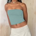 thumbnail image 4 of Antinious Ladies Solid Double Layer Stripe Tube Top Trendy Daily Casual Inner Bra, 4 of 5