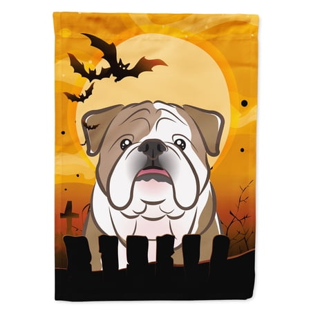 Halloween English Bulldog Flag Canvas House Size
