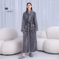 thumbnail image 1 of Women's Plus Size Winter Flannel Bathrobe Solid Color Ankle-Length Full Sleeve, 1 of 6