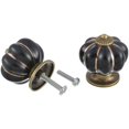 thumbnail image 5 of 4 Piezas Perillas de Cerámica para Puertas de Calabaza Vintage Tiradores de Cajón para Gabinete Manijas de Armario Muebles Decoración del Hogar Negro4, 5 of 5