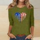 thumbnail image 2 of Blusas para Mujeres Casual 3/4 Manga Cuello Redondo Impreso Suelto, Mujer 3/4 Manga Tops Y Blusas para Diario, 2 of 4